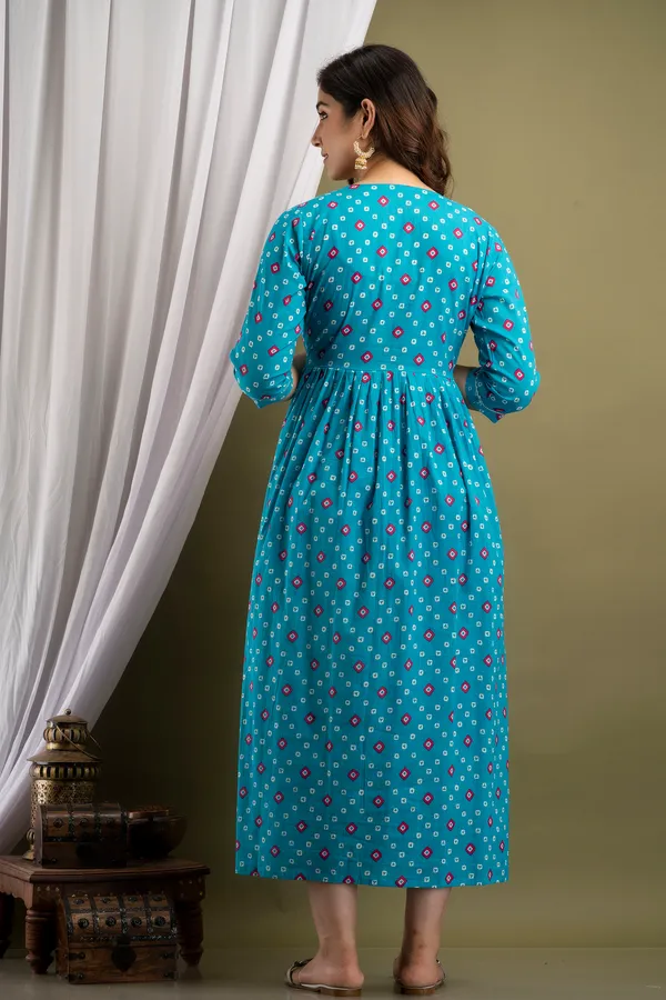 Aqua_Blue_Cotton_Maternity_Gown_By_Nevisha_Style